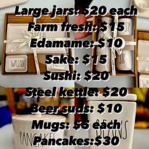 Rae Dunn items all new.. just been stored.. I’m moving and need them gone…